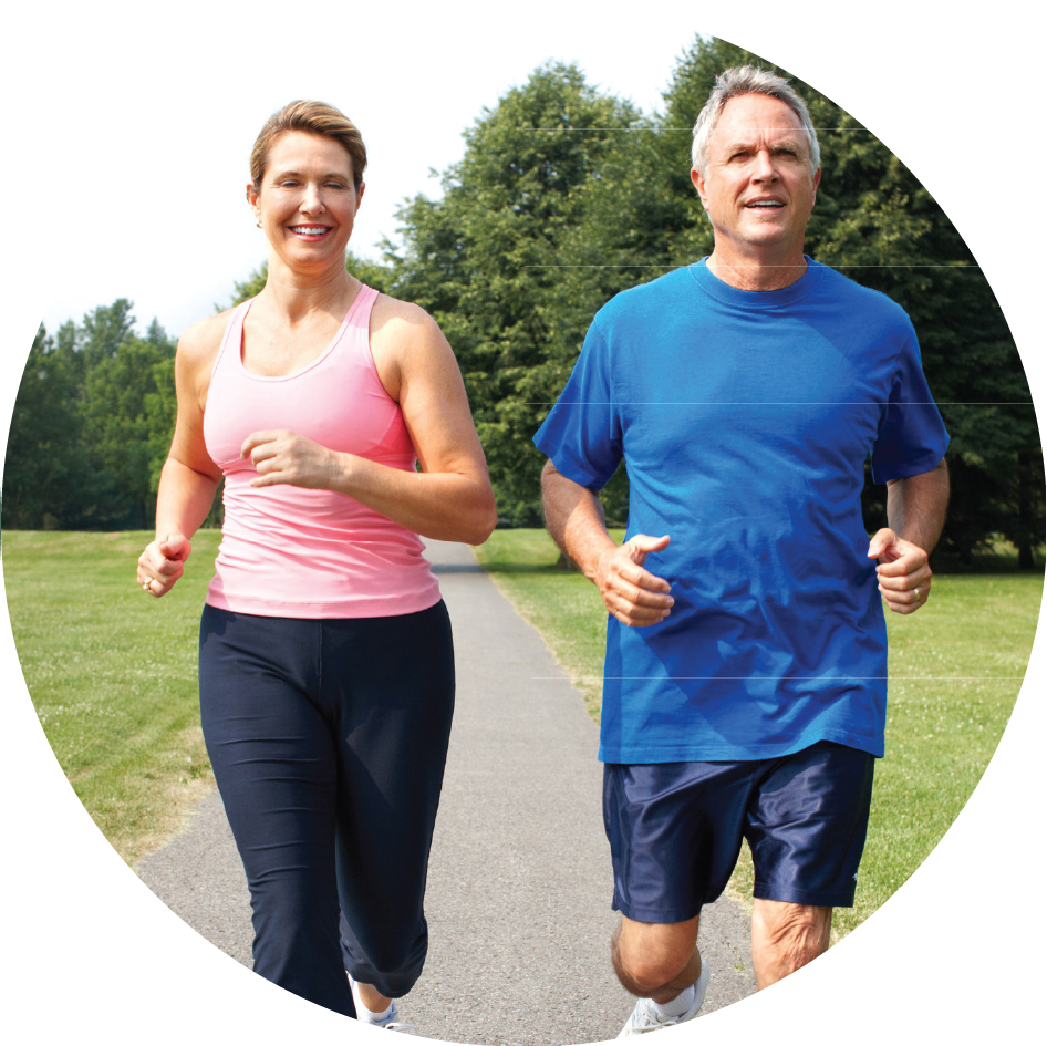 Clinical Study - Middle Aged Couple Running (946x945), Png Download