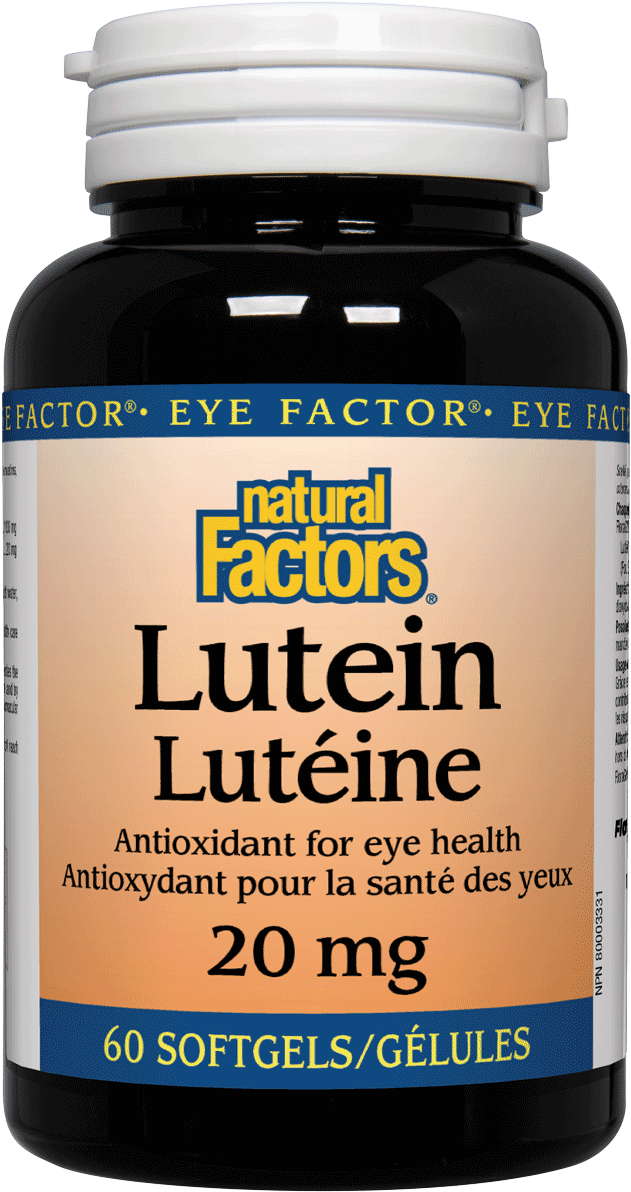 Lutein 20 Mg, 60 Softgels - Natural Factors (668x1250), Png Download