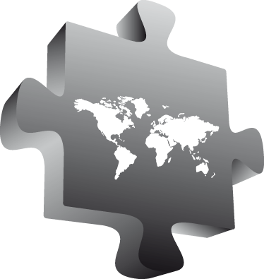 World Map In Puzzle Piece Sticker - World Map (374x395), Png Download