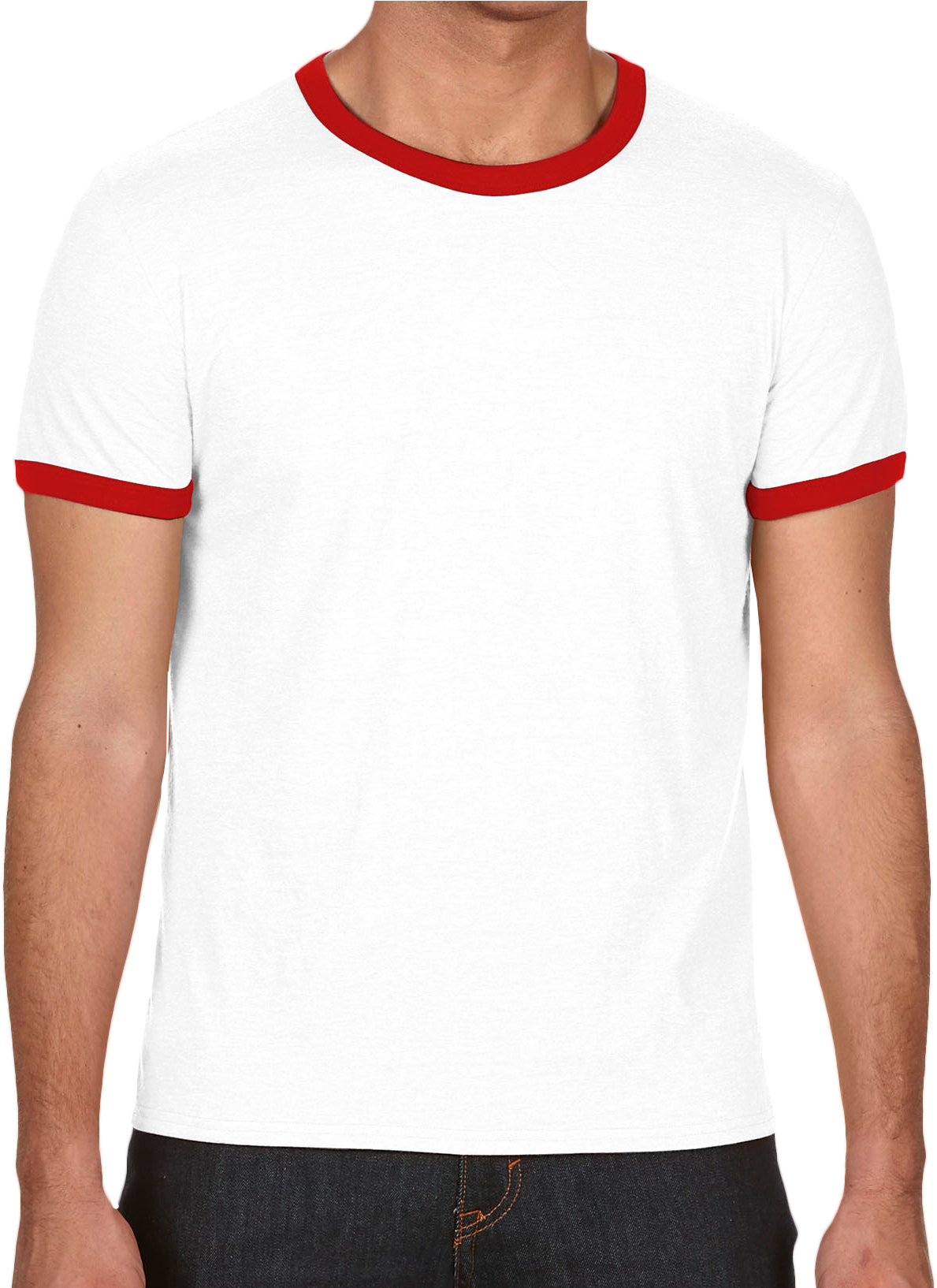 Anvil Lightweight Ringer T-shirt - Anvil Adult Lightweight Ringer Tee (1633x1633), Png Download