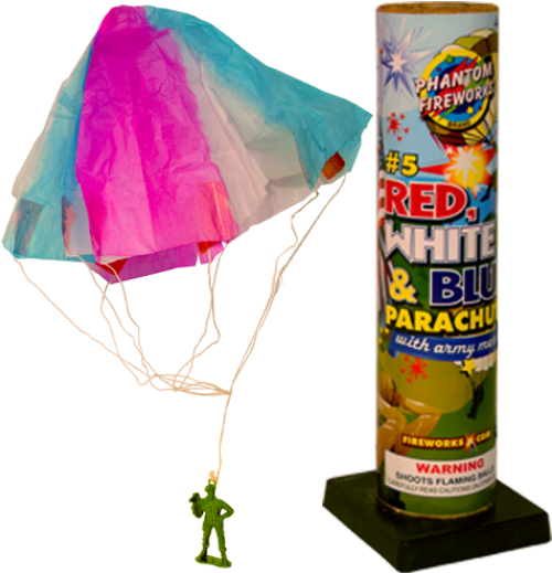 Parachute Fireworks (525x525), Png Download