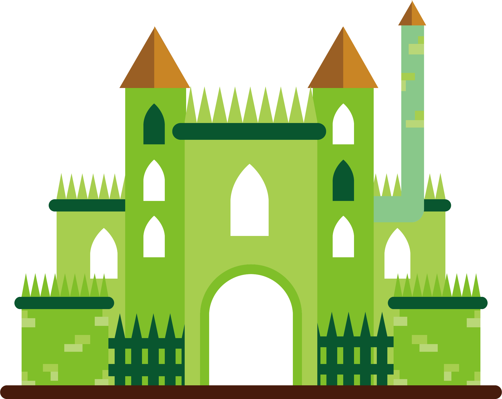 Banner Library Cartoon Illustration Green Castle - Fairy Tale (2093x1664), Png Download