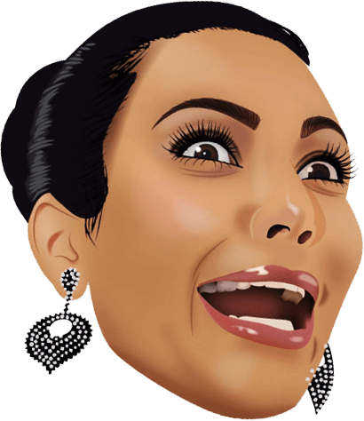 Kim Kardashian West's - Kim Kardashian Head Transparent (410x474), Png Download
