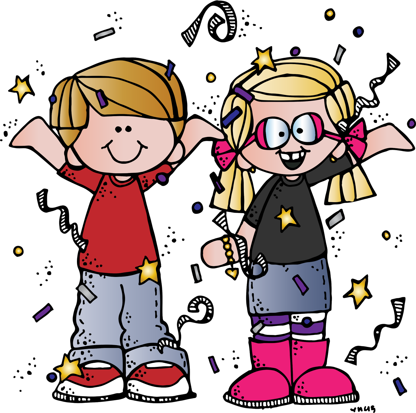 Digi Stamps - Melonheadz Happy New Year (1600x1587), Png Download