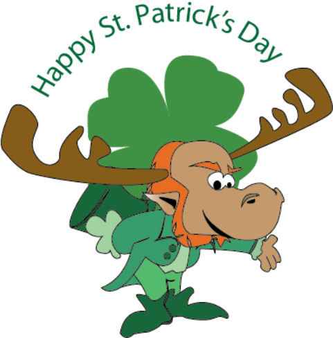 Paddy's Day Parade & Celebration - St Patrick's Day Moose (480x539), Png Download
