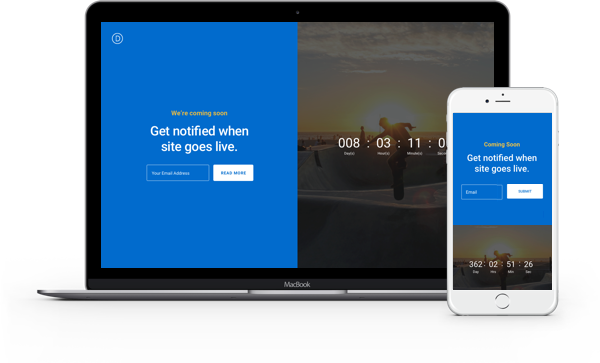 Divi 100 Coming Soon Pages Layout Kit 00 Mockup - Holding Page Layouts (600x363), Png Download