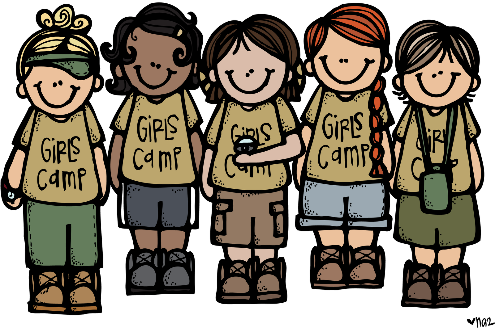 Camp Clipart Melonheadz - Girls Camp Clipart (1600x1062), Png Download