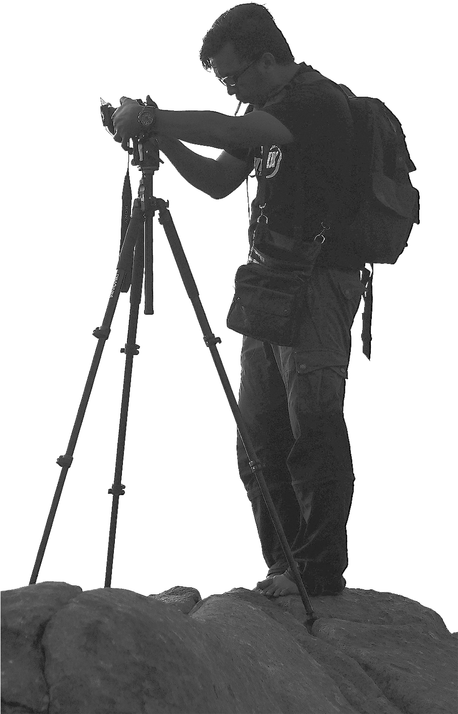 We Want To Help You Imagine - Tripod With Man Png (964x1564), Png Download