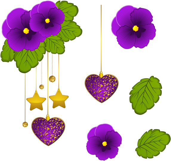 Purple Violets Decorative Element Png Clipart - Flower (600x569), Png Download