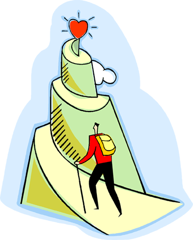 Man Climbing A Mountain - Climbing A Mountain Clipart (387x480), Png Download