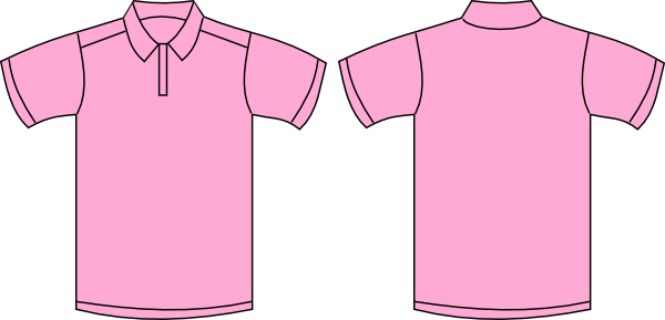 School T-shirt Cliparts - Pink Polo Shirt Plain (600x289), Png Download