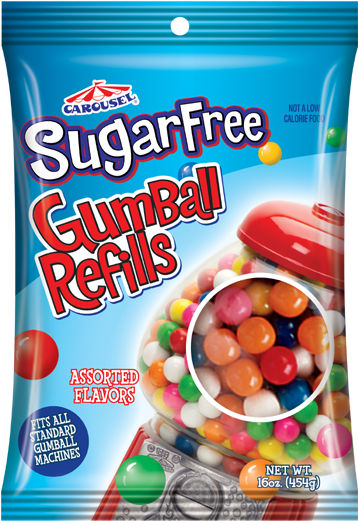 Share - Carousel Gumballs Sugar Free 16oz (pack Of 12) (600x600), Png Download