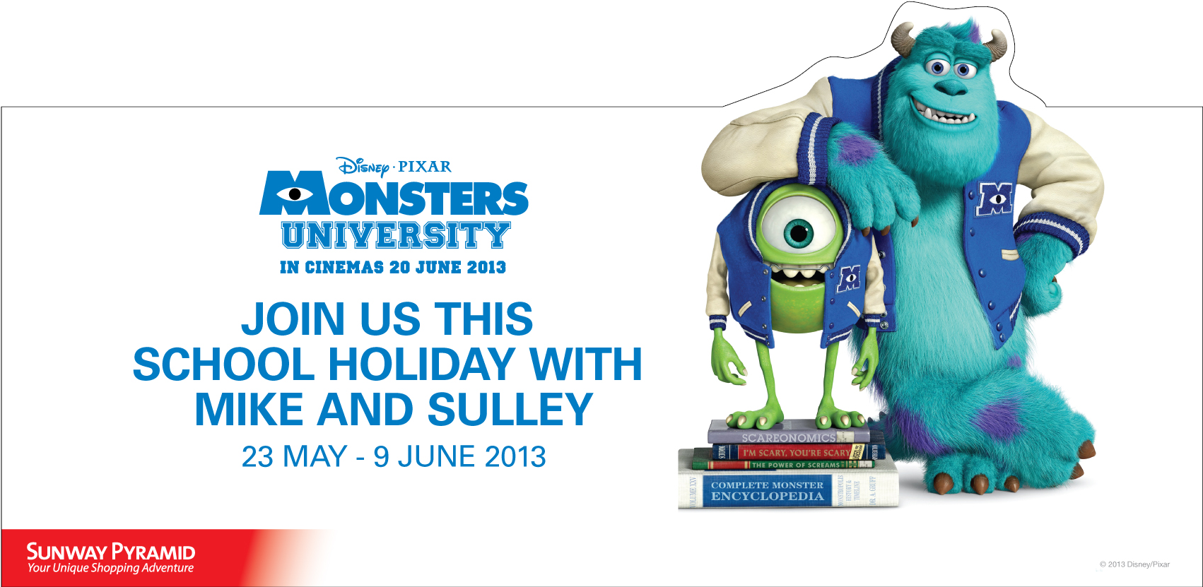 Guess Who Will Be Dropping By Early To Sunway Pyramid - Monsters University Soundtrack (1701x841), Png Download