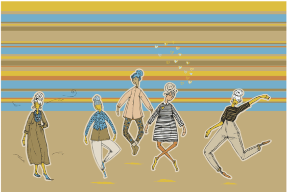 Colorful Fashion Figures Rectangular Picture - Illustration (800x800), Png Download