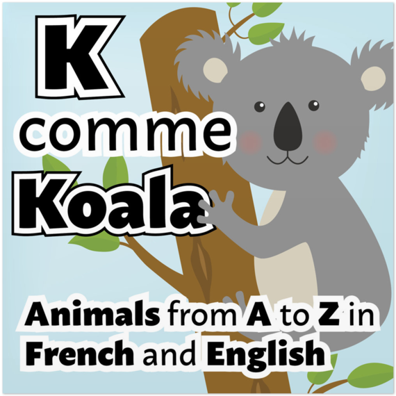 K Comme Koala: Animals From A To Z In French And English (600x600), Png Download