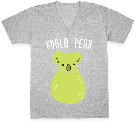 Koala Pear V-neck Tee Shirt - T-shirt (484x484), Png Download