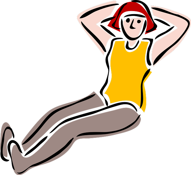 Woman Exercising - Sit Ups Clipart Png (640x584), Png Download