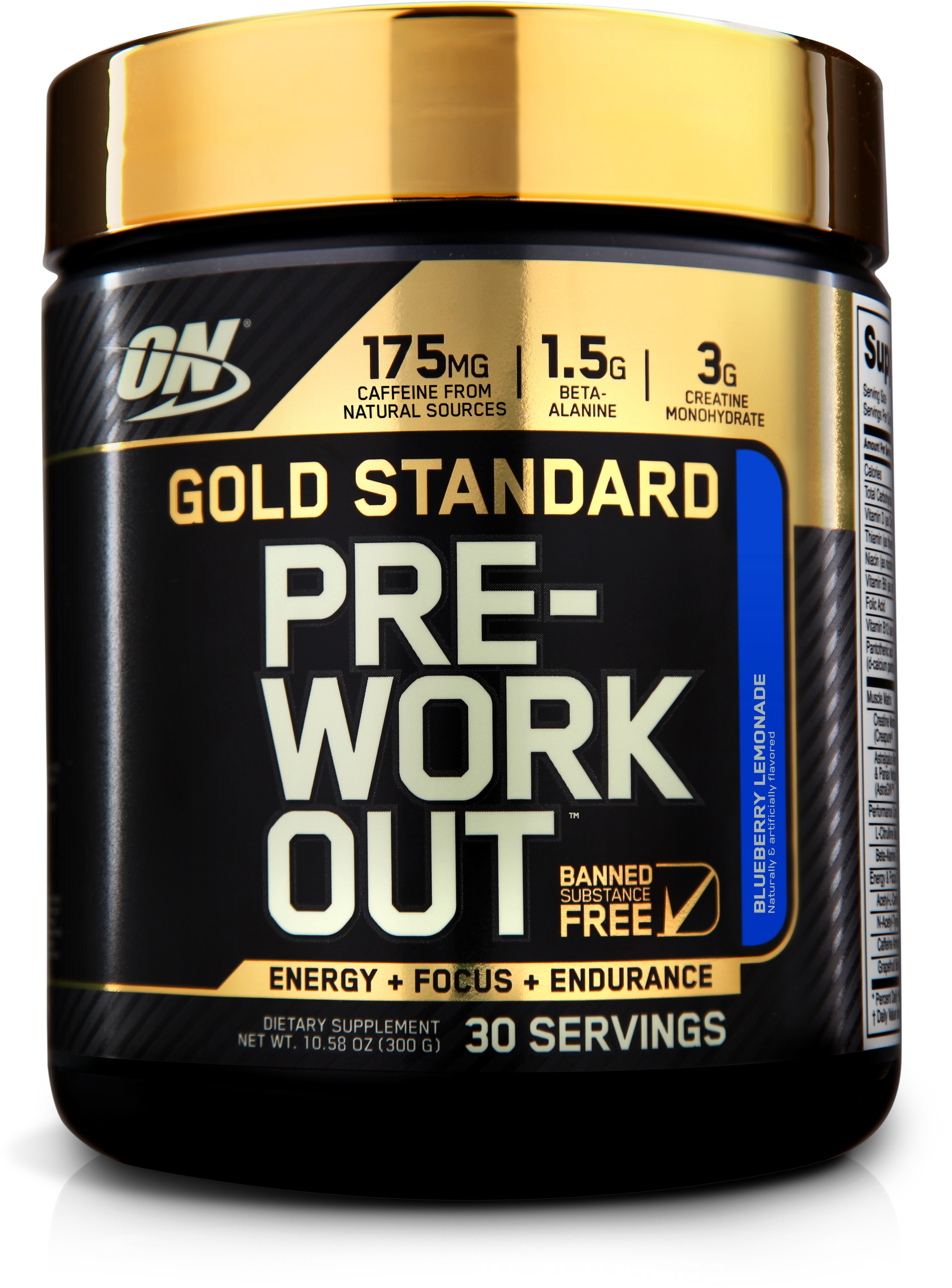 Us Gs Pre Workout 30sv Blueberry-lemonade - Pré Workout Gold Standard (3114x4200), Png Download