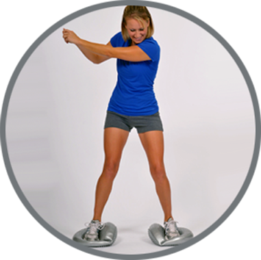 This Challenging Stabilizing And Balance Excercise - Stretching (381x380), Png Download