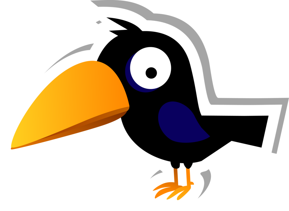 Cute Raven Sticker - Common Raven (957x700), Png Download