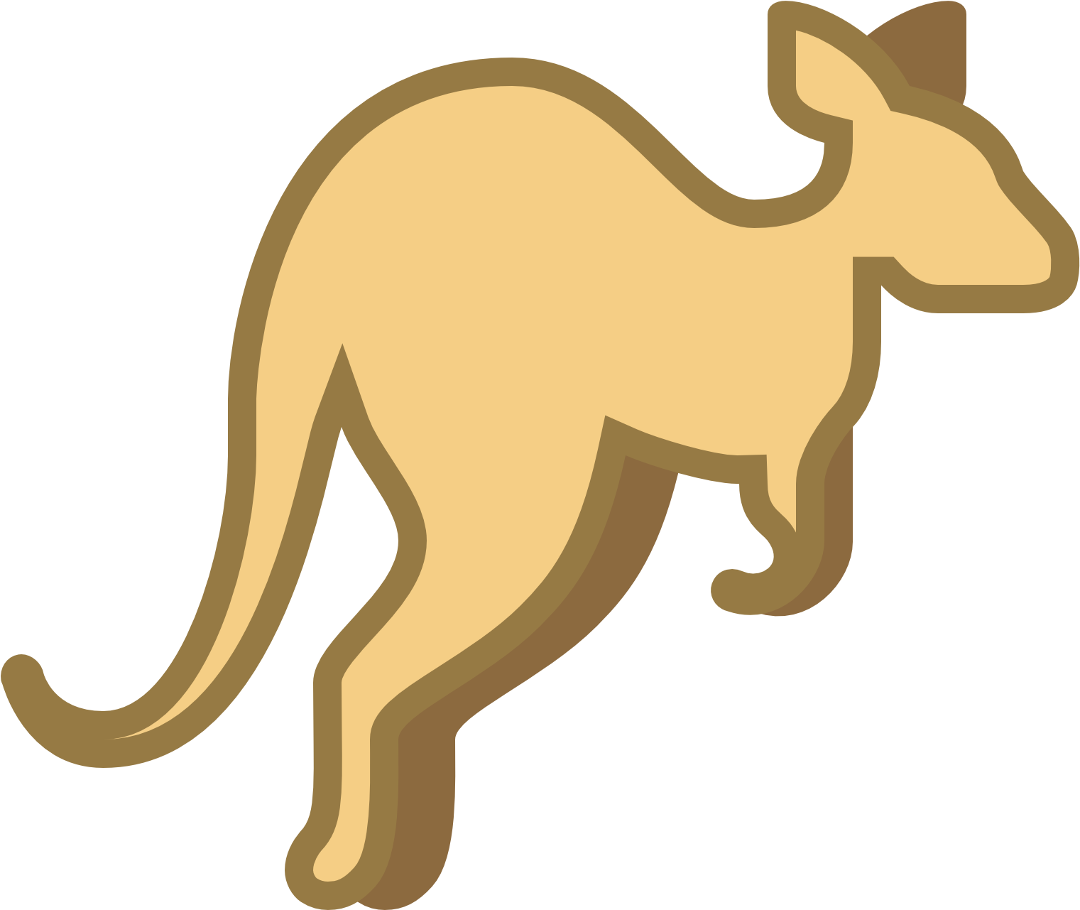 Ear Clipart Kangaroo - Kangaroo Icon Png (1600x1600), Png Download