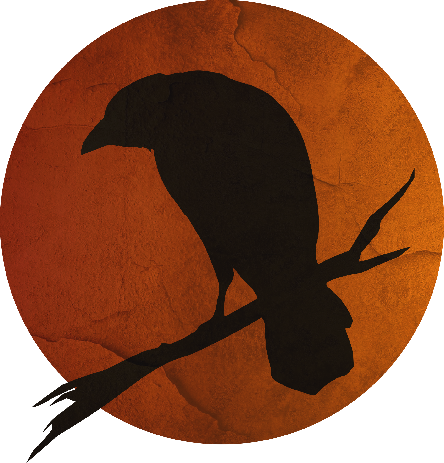 Moon And Raven Png - Silhouette (1856x1934), Png Download