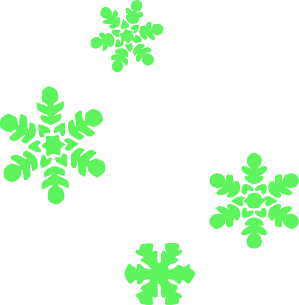 Light Green Snowflakes Clip Art At Clker - Snowflake Clipart Png Black (588x599), Png Download