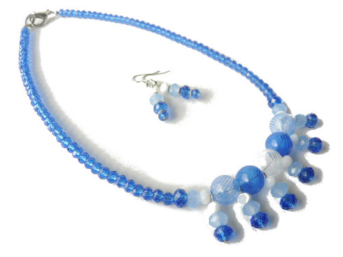 Blowing Bubbles Blown Glass Necklace Set - Necklace (500x500), Png Download
