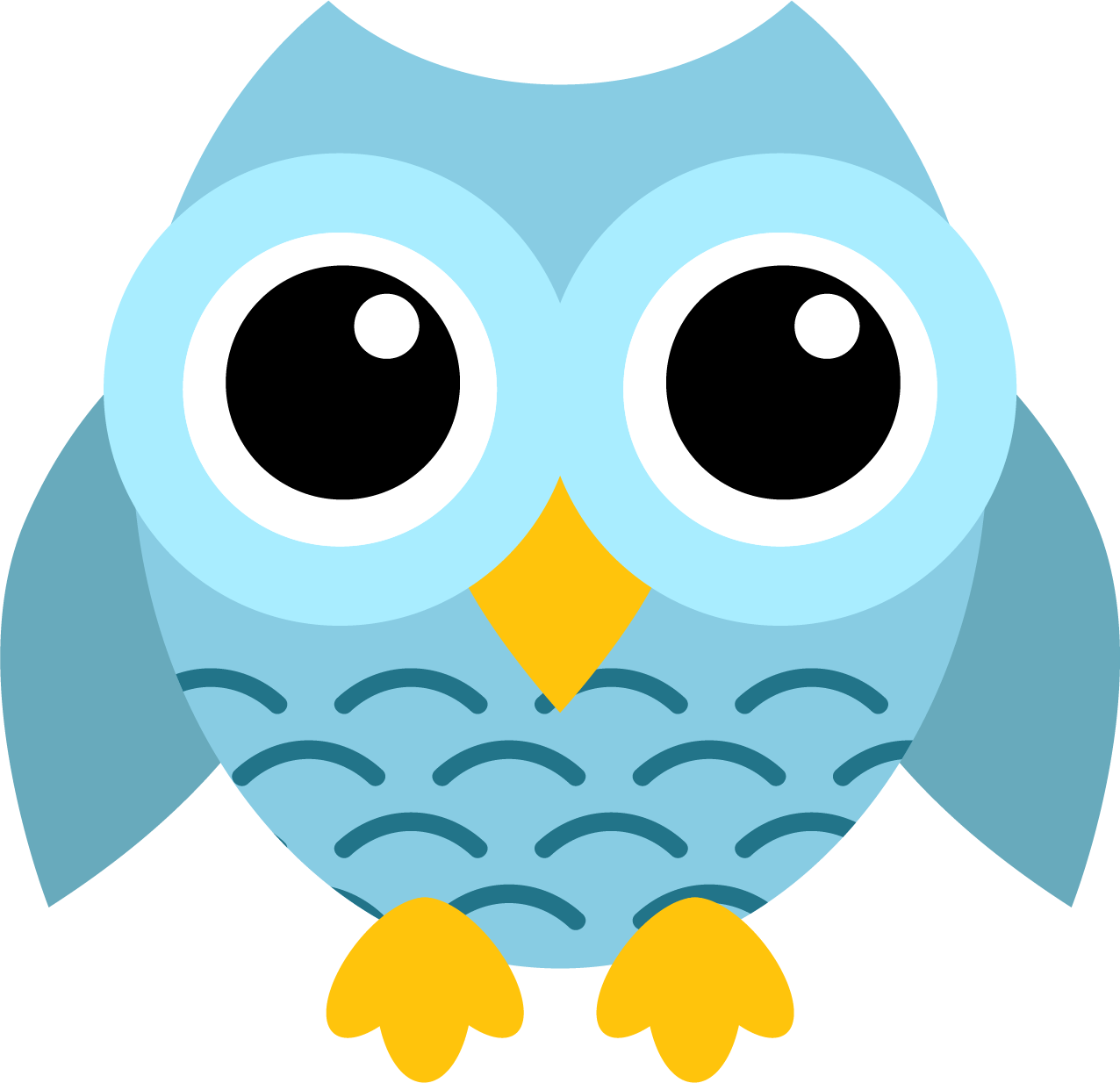 Owl Sweet Clipart Png - Cartoon Blue Owl Png (1276x1234), Png Download