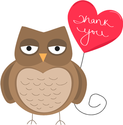 Thank You Owl Clip Art - Happy Birthday Beloved Daughter (400x405), Png Download
