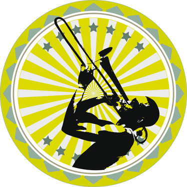 Trombone Musician Sticker - Dia Del Musico Trombon (374x374), Png Download