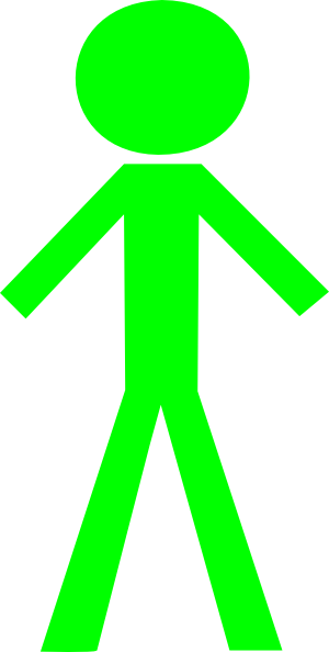 Green Stick Man Hi - Stick Figure Clip Art (300x594), Png Download