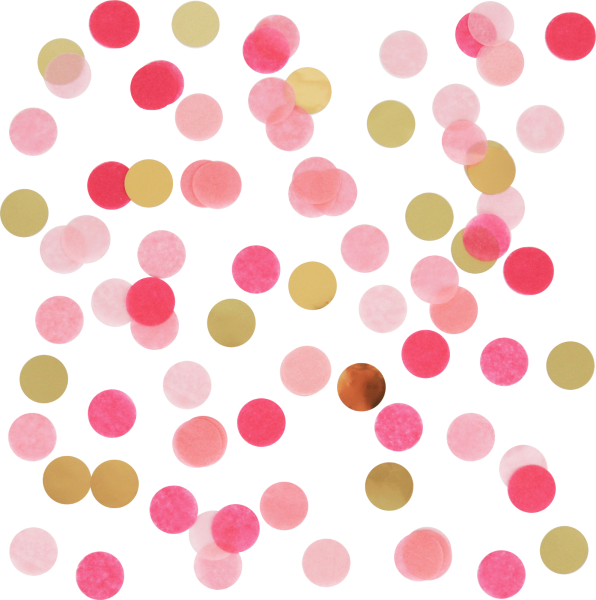 Konfetti Pink - Pink And Gold Confetti Clipart (596x600), Png Download