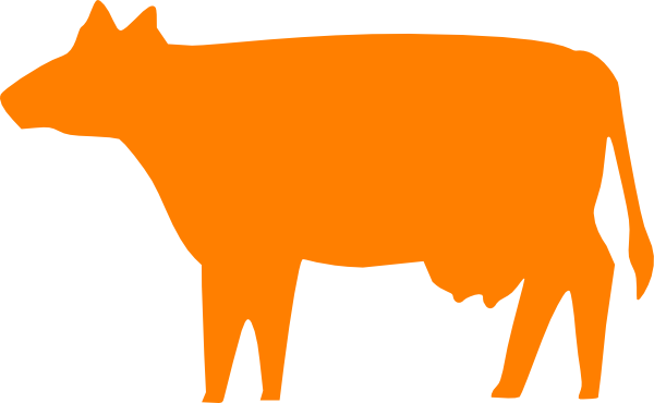 Cow Silhouette (600x370), Png Download