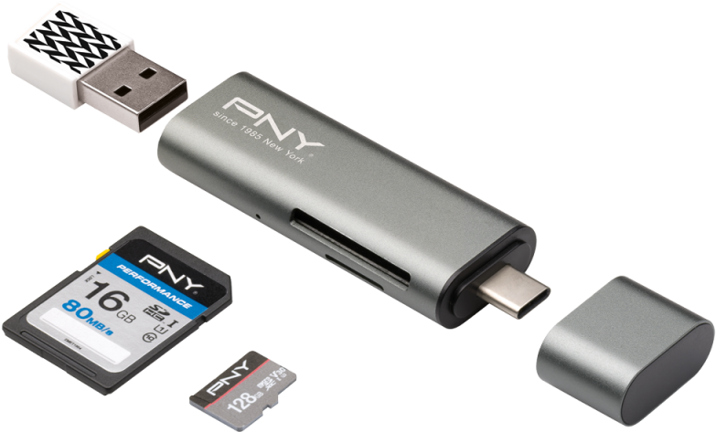 /data/products/article Large/941 20170731175358 - Pny Card Reader - External - 3 In 1 (800x800), Png Download