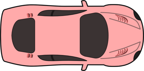 Cartoon Car From Above (600x297), Png Download