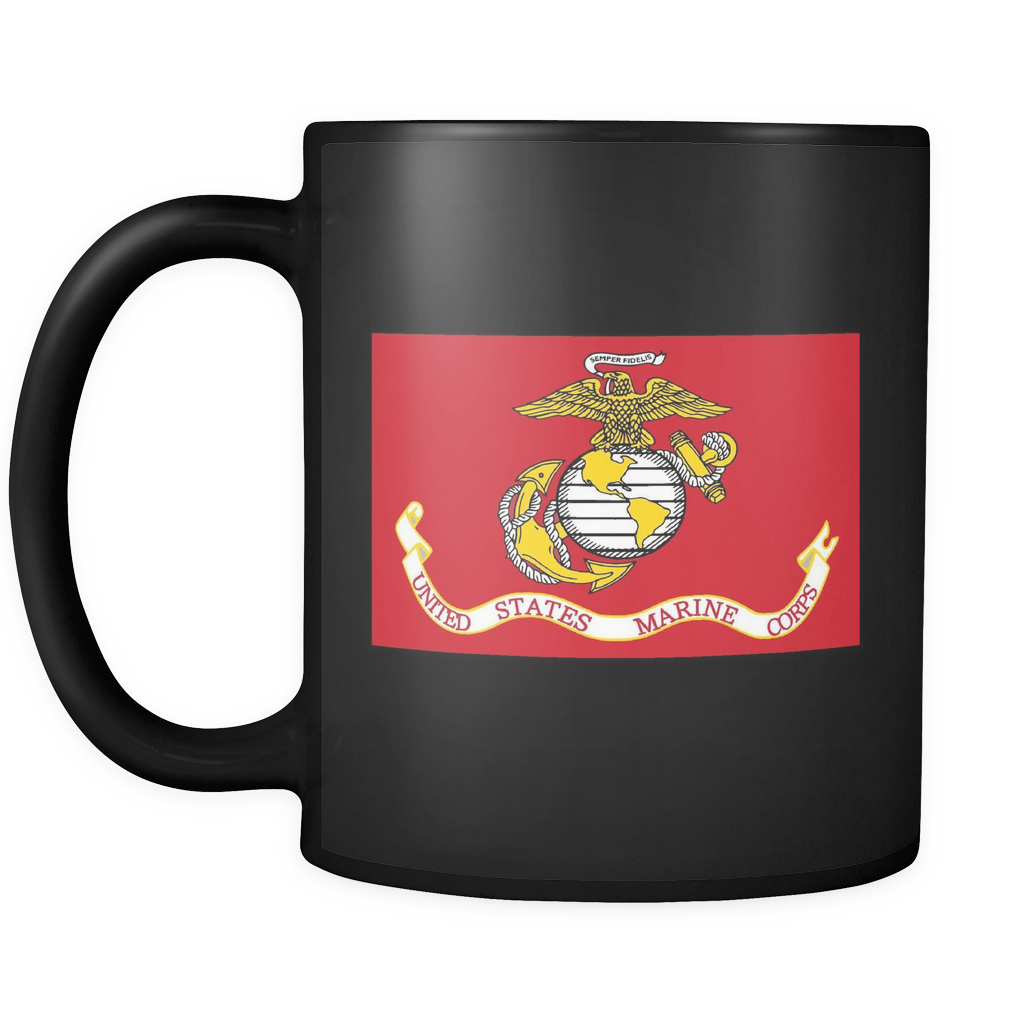 Black Mug, Us Marine Corps Flag - My Patronus Is A Corgi Mug (1024x1024), Png Download