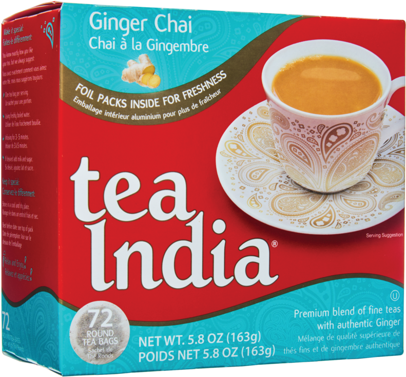 Tea Bags - Ginger Chai - Tea India (1024x1024), Png Download
