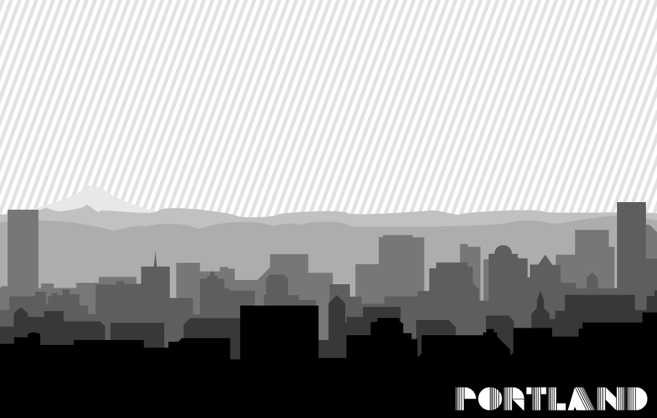 Portland Skyline Vector Art Portland Skyline, Vector - Cityscape (952x606), Png Download