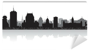Quebec Canada City Skyline Vector Silhouette Wall Mural - Silhouette (400x400), Png Download