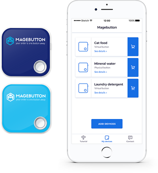Iphone With An Open Magebutton App Displaying A List - Iphone (549x599), Png Download