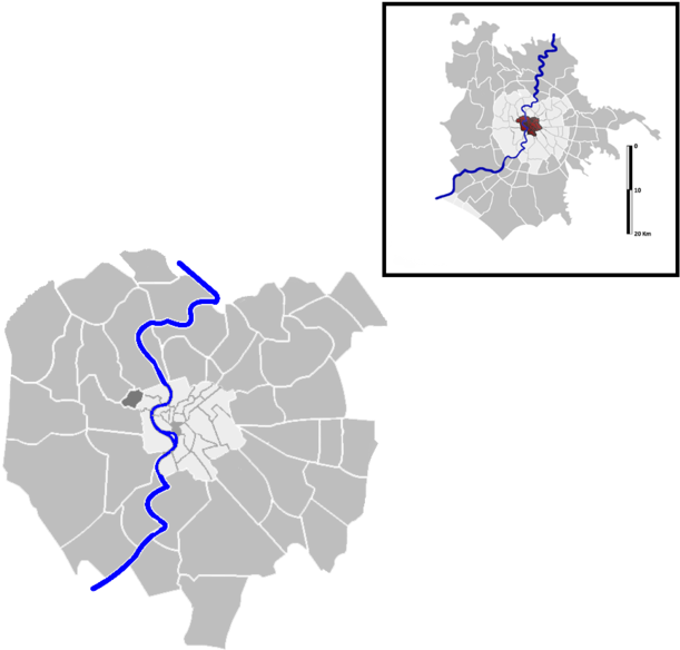 Mappa Quartieri Roma - Monte Sacro Roma Mappa (626x599), Png Download