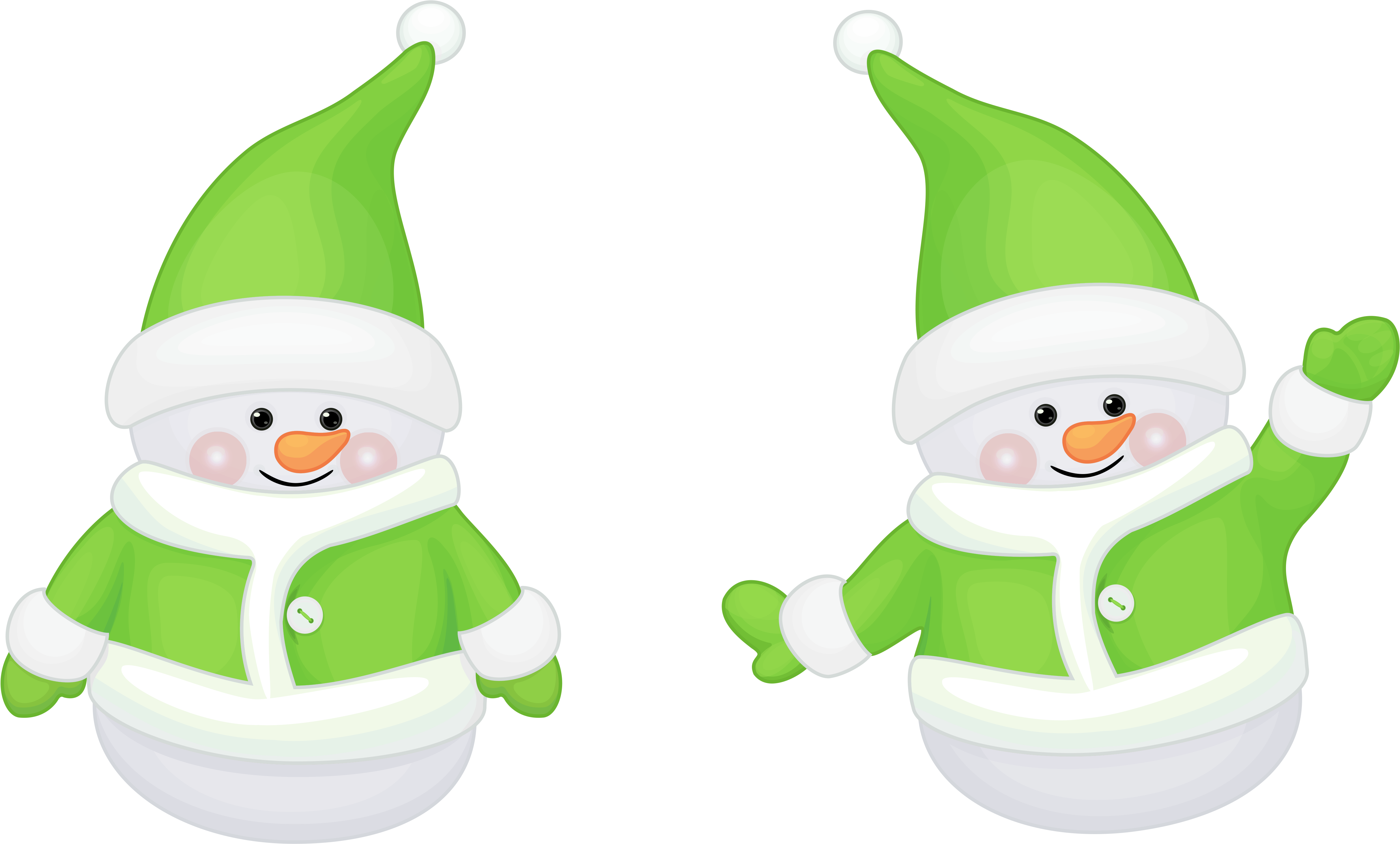 Cute Santa Claus Png - Green Santa Claus Clipart (5268x3132), Png Download