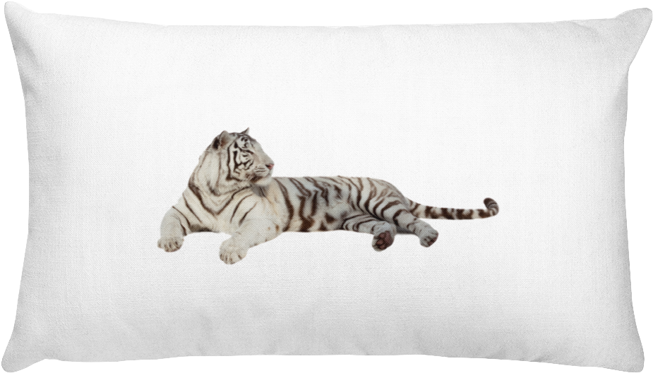 White-tiger Print Rectangular Pillow - Pillow (1000x1000), Png Download