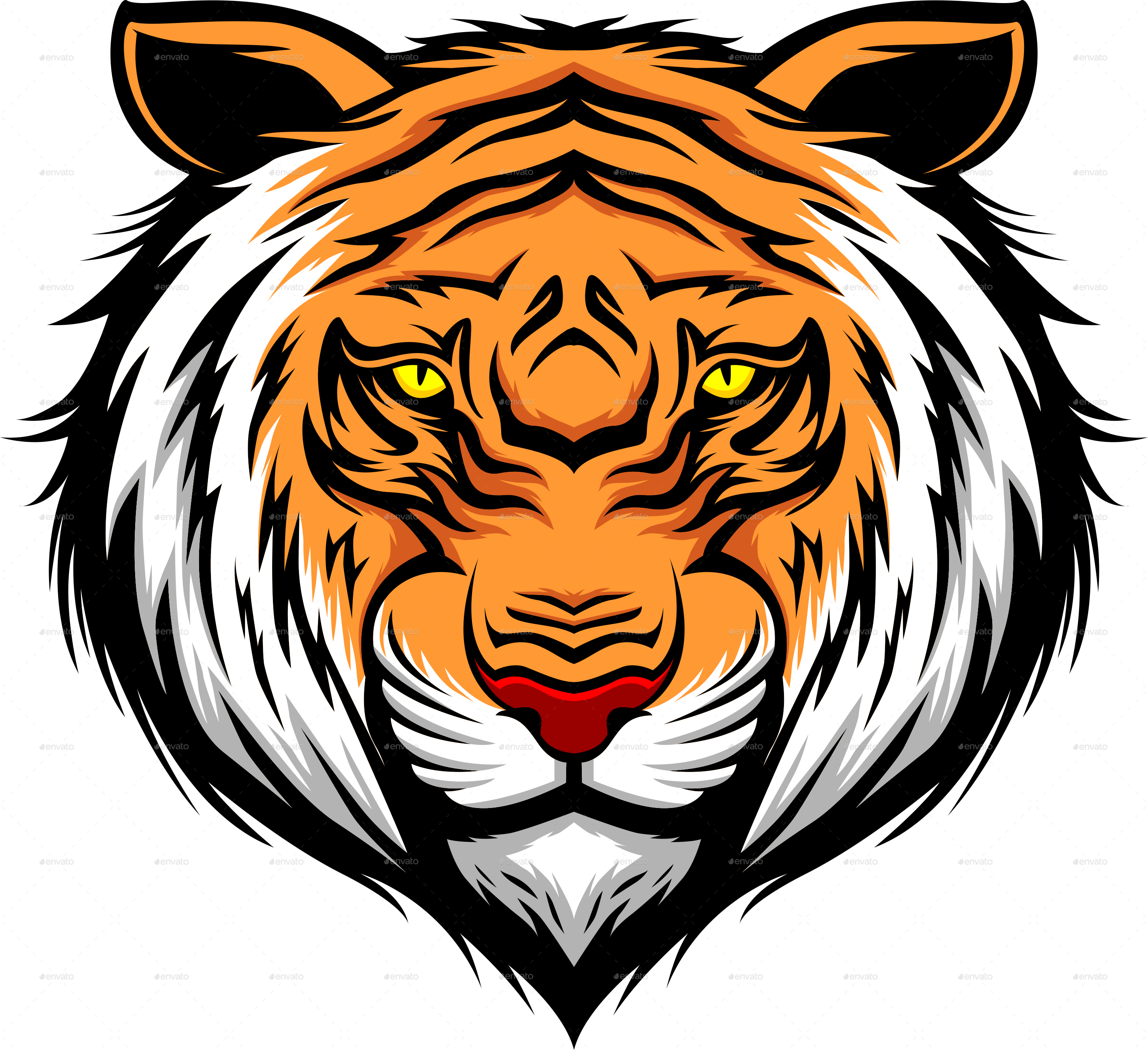 Download Tiger Tattoos Free Png Transparent Image And - Tiger Head Vector Png (2999x2742), Png Download