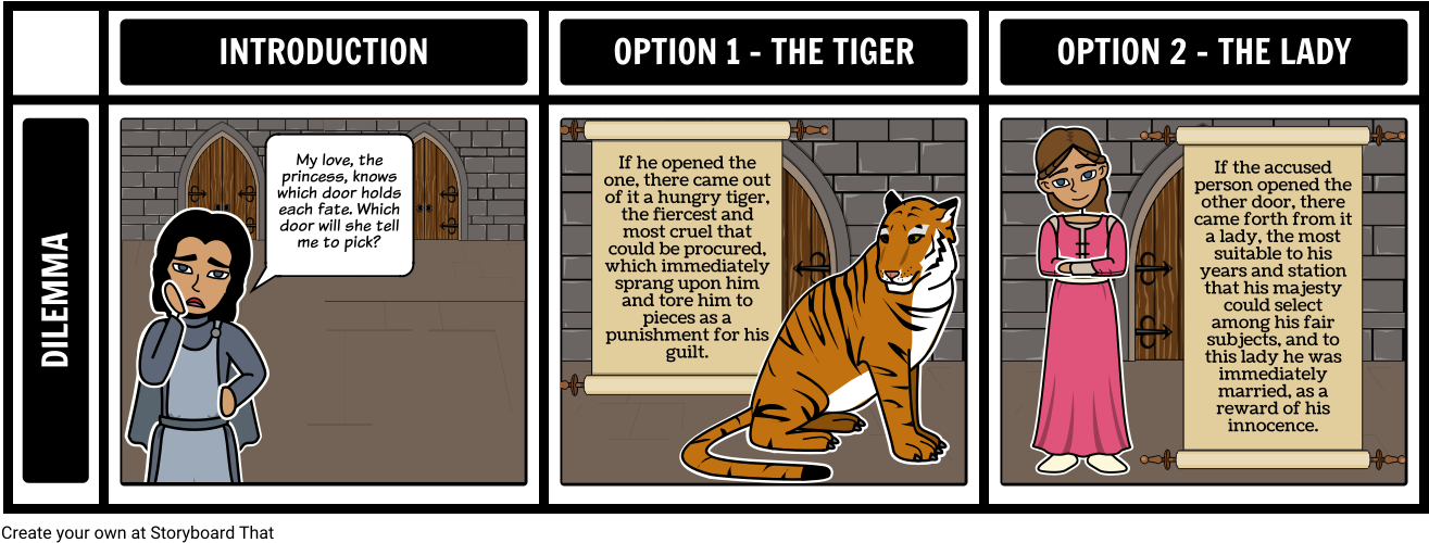 Lady Or The Tiger Dilemma - The Lady, Or The Tiger? (1336x519), Png Download