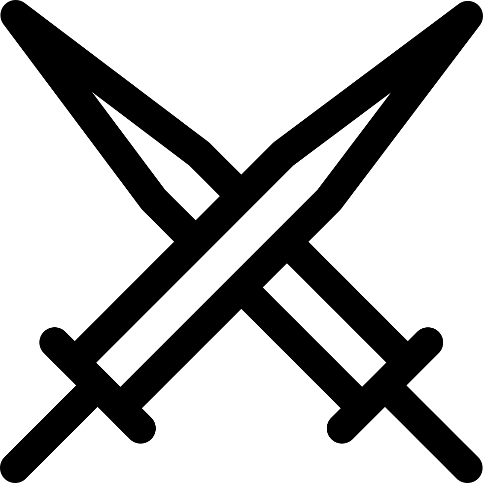 Swords In Cross Arrangement - Transparent Background Crossed Swords Icon (980x980), Png Download