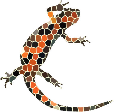 A Mosaic Rendering Of A Firebelly Newt - Fire Belly Newts (384x378), Png Download