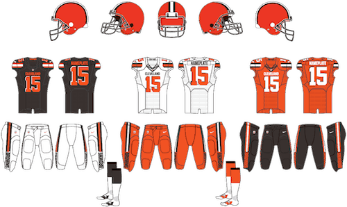 Current Cleveland Browns Uniforms - Cleveland Browns (500x298), Png Download