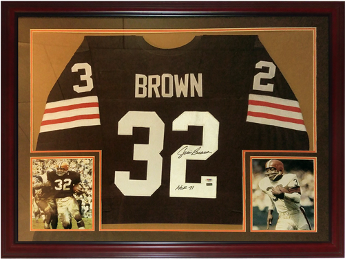 Jim Brown Autographed Cleveland Browns - Jim Brown Cleveland Browns Classic Football Sport Giant (500x500), Png Download